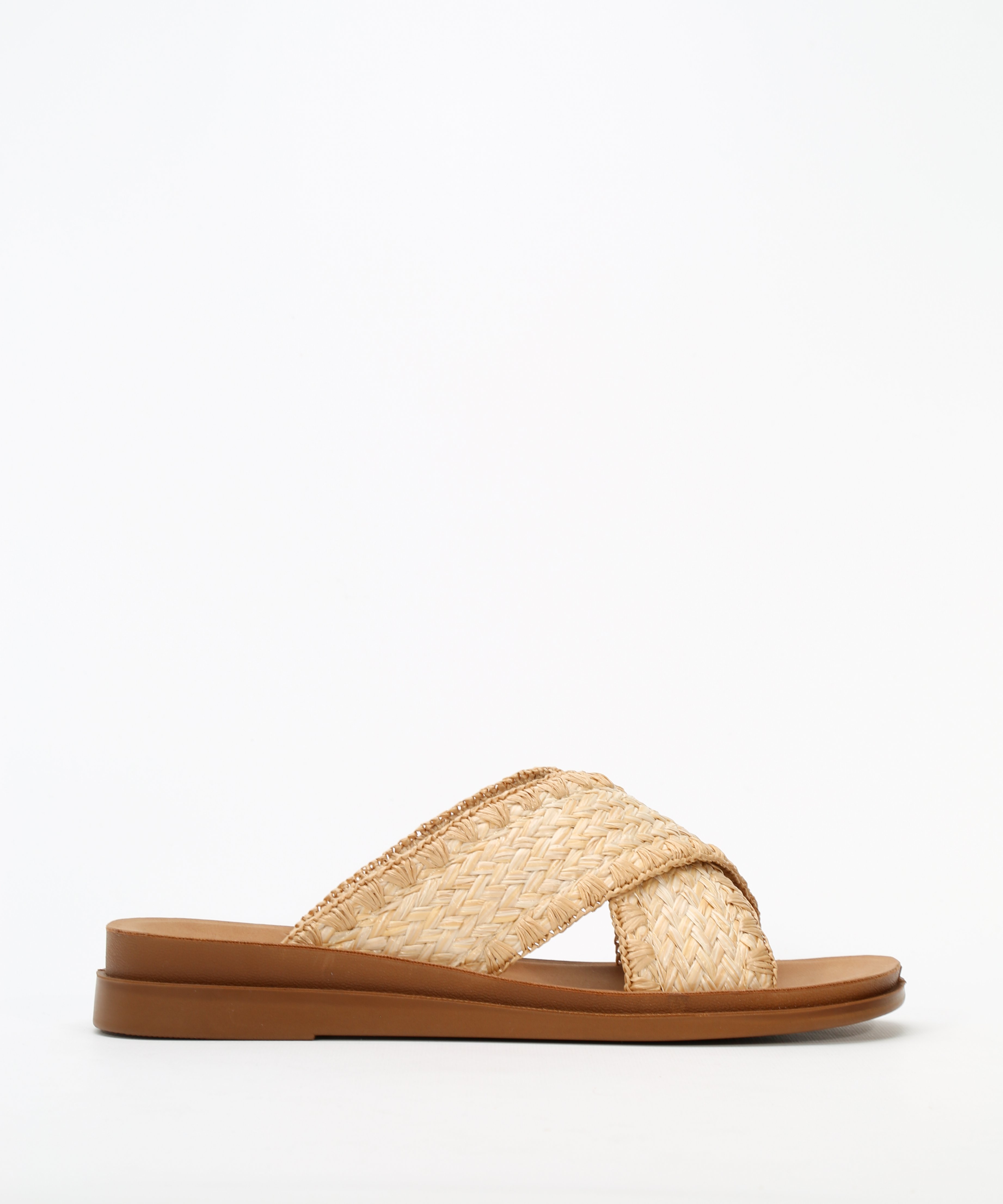Sandalias planas tiras cruzadas rafia image number null